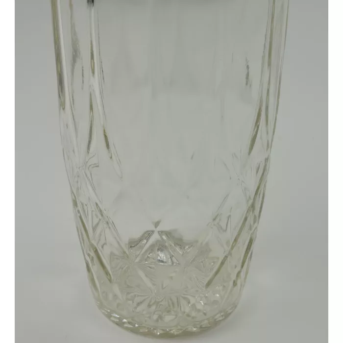 Clear Pressed Glass Decanter - Diamond Pattern - 14" Tall