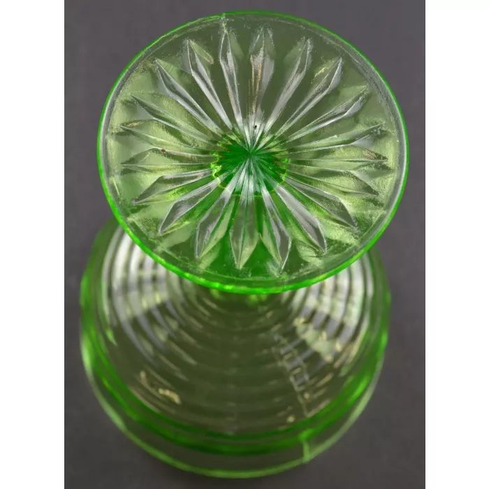 Anchor Hocking - Circle Green Pattern - Champagne or Tall Sherbets - Set Of 3