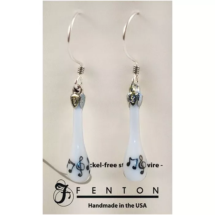 Fenton Art Glass - Teardrop Earrings - Sweet Melody - Handcrafted