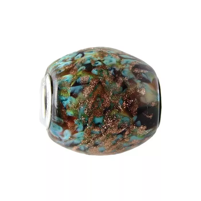 Fenton Artisan Crafted Glass Bead - Desert Sunset - .76" Oval