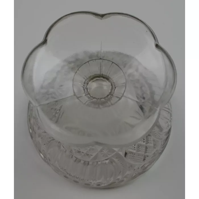 Vintage Clear Pressed Glass Footed Compote - 3.5" Tall