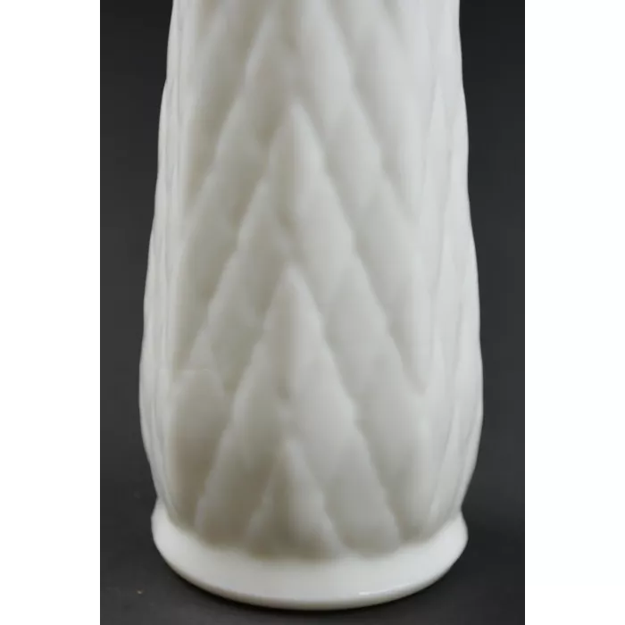 E.O. Brody - M147 Vase - Milk Glass Diamond Quilted Pattern - 8.75" Tall