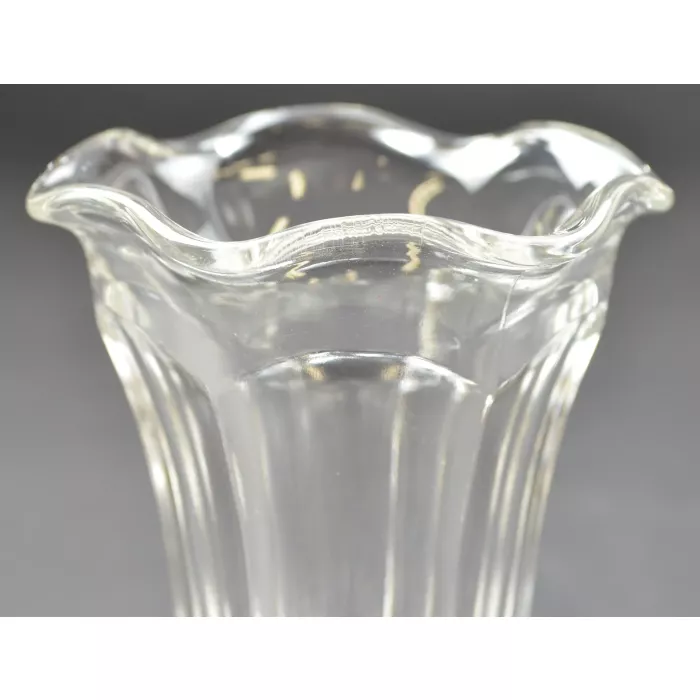 Clear Glass Scalloped Sherbet Dish - 6.25" Tall