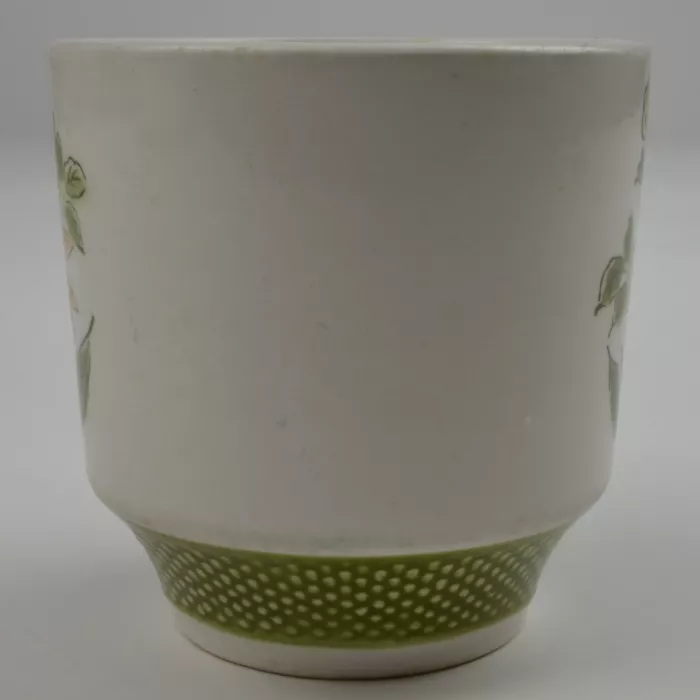 Bellegay Ironstone - Pattern 4292 - Flat Cup - Floral Pattern With Green Border