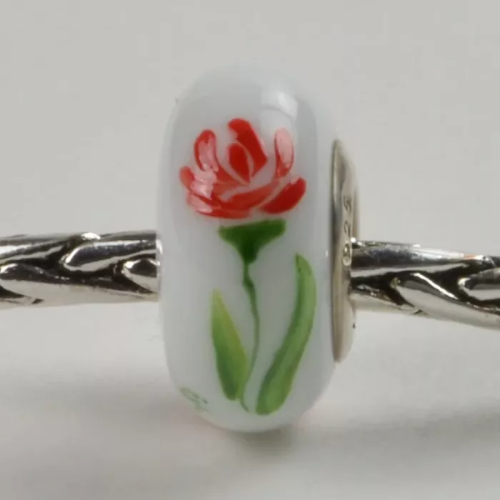 Fenton Art Glass Artisan Crafted Bead - Alpha Chi Omega - Sterling Silver Lined