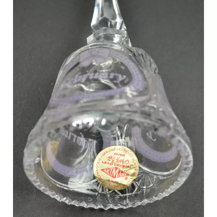 Artmark 24% Lead Crystal "February" Bell - 5.5" Tall