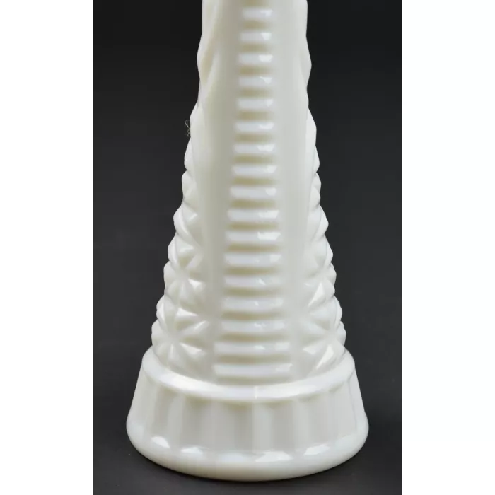 Anchor Hocking - Stars & Bars Milk Glass Pattern - Vase - 9" Tall