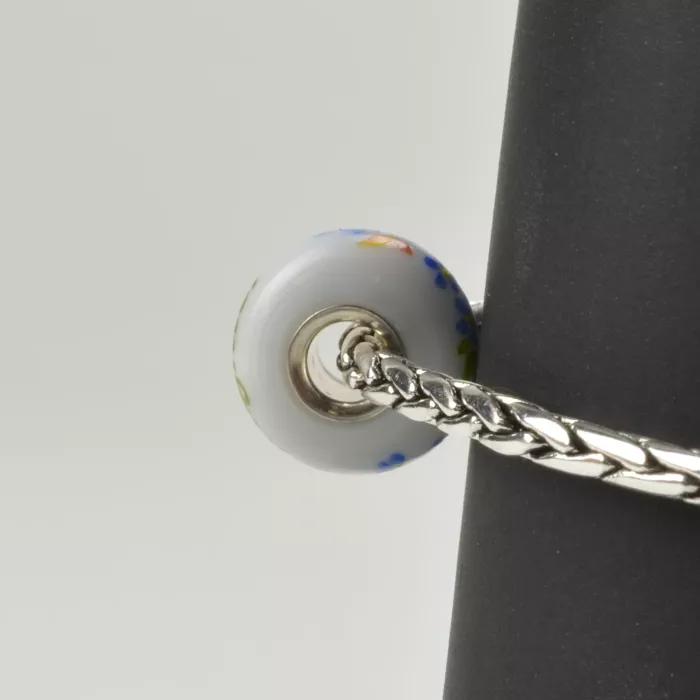 Fenton Art Glass Artisan Crafted Bead - Daughter - Sterling Silver Lined