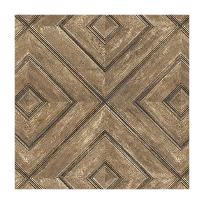 Wood Tile Wallpaper Brown, Walnut Norwall Wallcovering FH37512