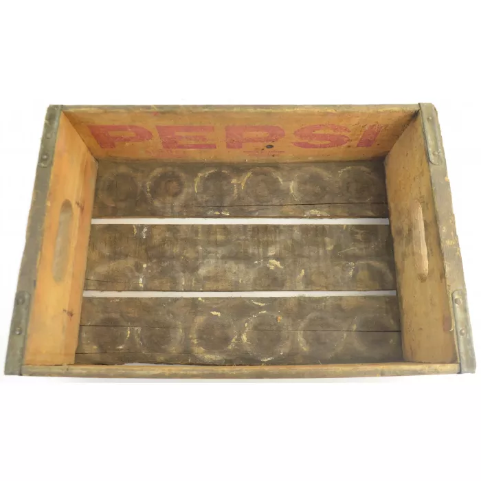 Pepsi Cola Crate - Wood Grain Carrier - Signer