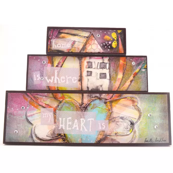 Hopeful Hearts - Stacked Blocks Sign - Home Is Where My Heart Is