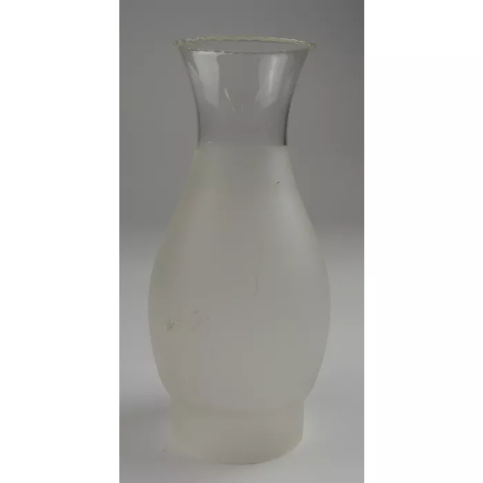 Vintage Small Scalloped Top Frosted Glass Hurricane Lamp Chimney