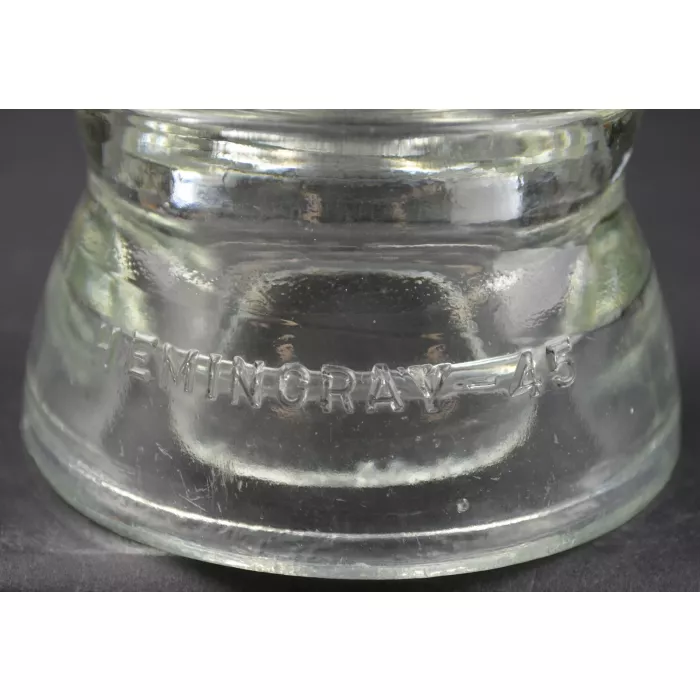 Vintage Hemingray No. 45 Clear Glass Insulator - 12-39 - 3.75" Tall