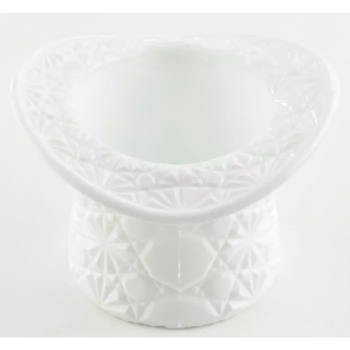 Fenton Art Glass Top Hat Topper - Daisy & Button Milk Glass - 3.25" Tall