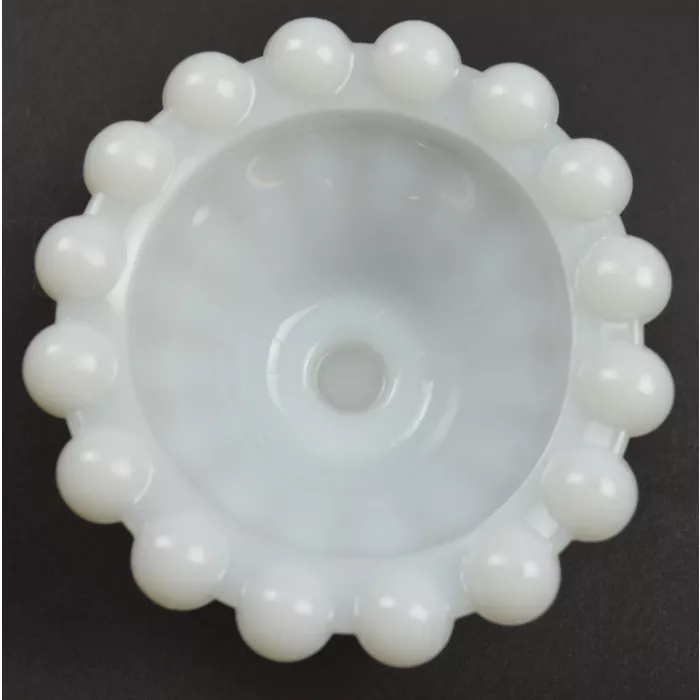 Anchor Hocking - Boopie Milk Glass Pattern - Single Light Candlestick - 3" Tall