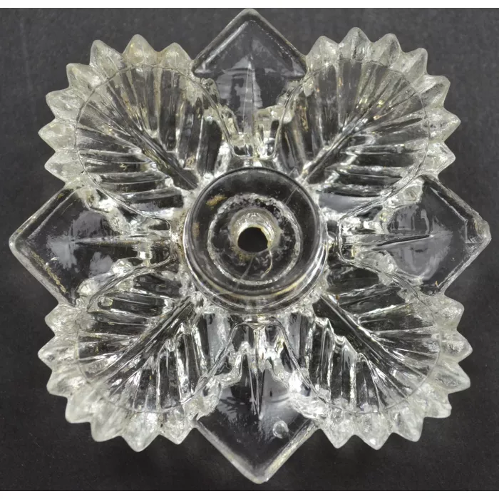 Vintage Clear Glass Floral Pattern Drawer Pulls - Set Of Two - 2.75" Wide
