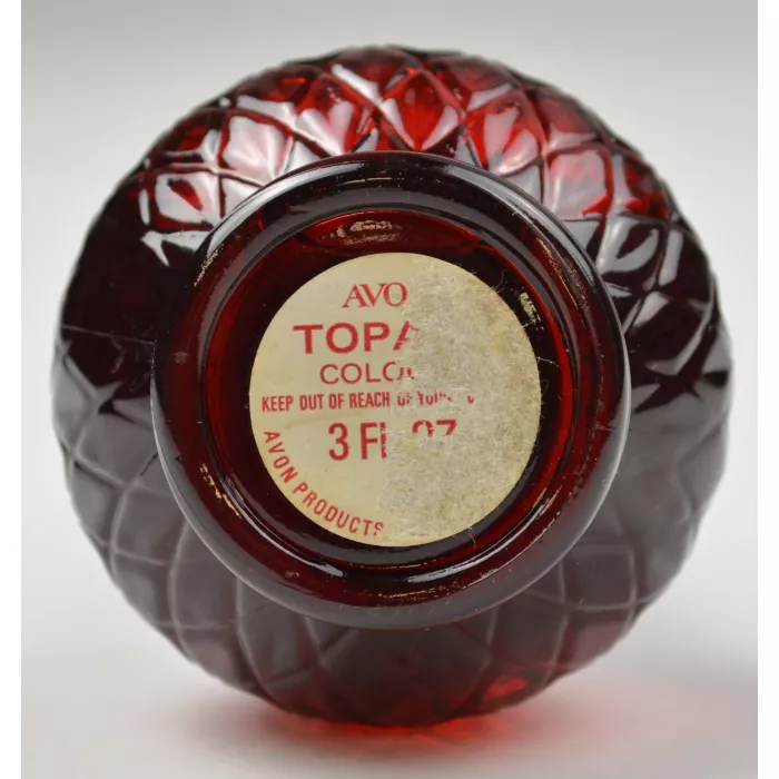 Vintage Avon Ruby Red Topaz Cologne Bottle - 7" Tall