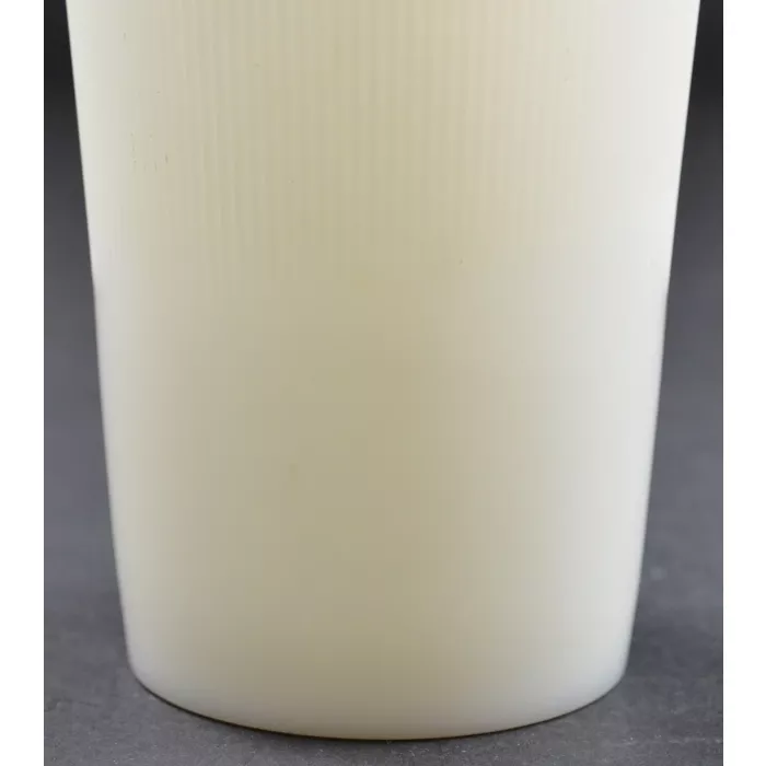 Vintage Milk Glass Ribbed Pattern Scalloped Flower Vase - 6.75" Tall