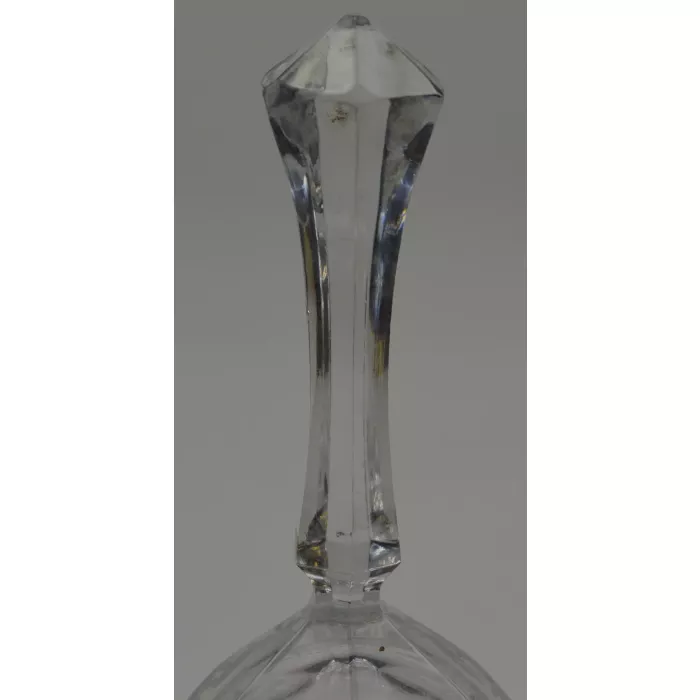 Vintage Etched Horse Pattern Crystal Bell - 7.25" Tall