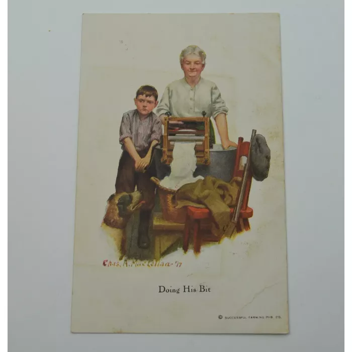 Vintage Postcard - Doing His Bit - Successful Farming Pub Co.- Early 1900's