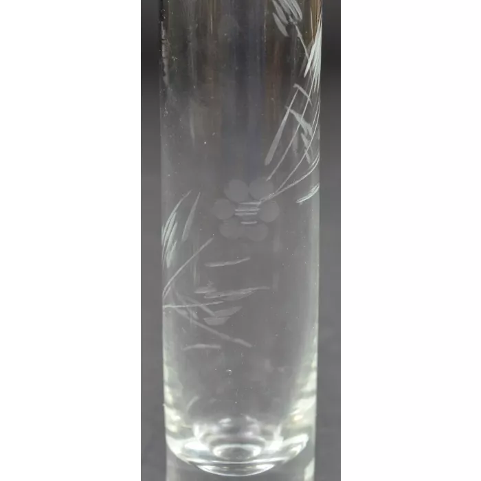 Three Stars Hand Blown Etched Shot Glass - 6" Tall