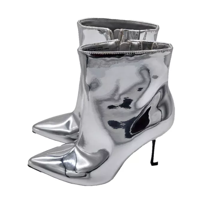 Women's Shandra High Heel Ankle Boots Silver SIZE 6-9