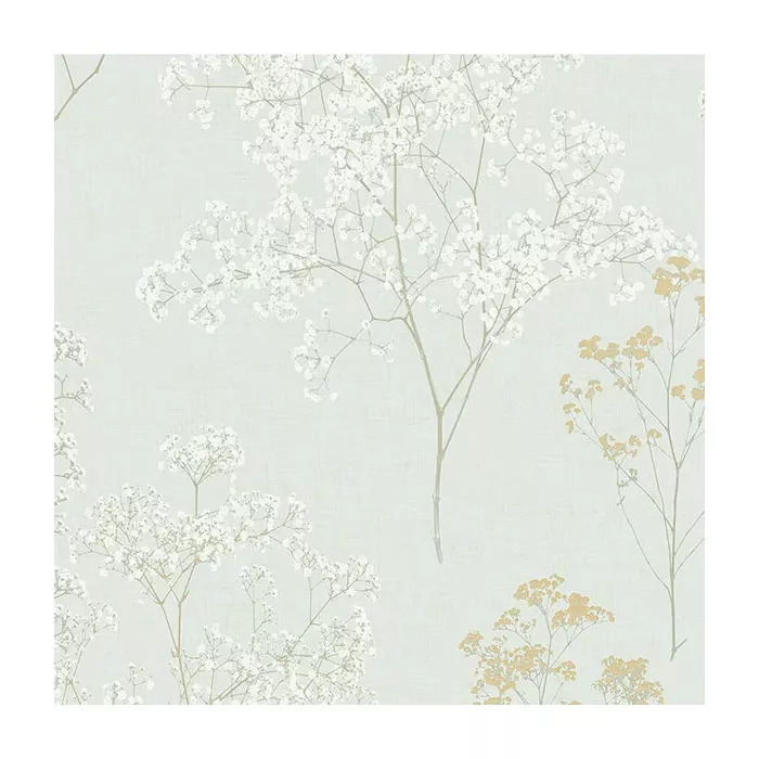 Queen Anne's Lace Wallpaper Green, Ochre, Orange, Sage, Mint, Mint Green Norwall Wallcovering FH37511