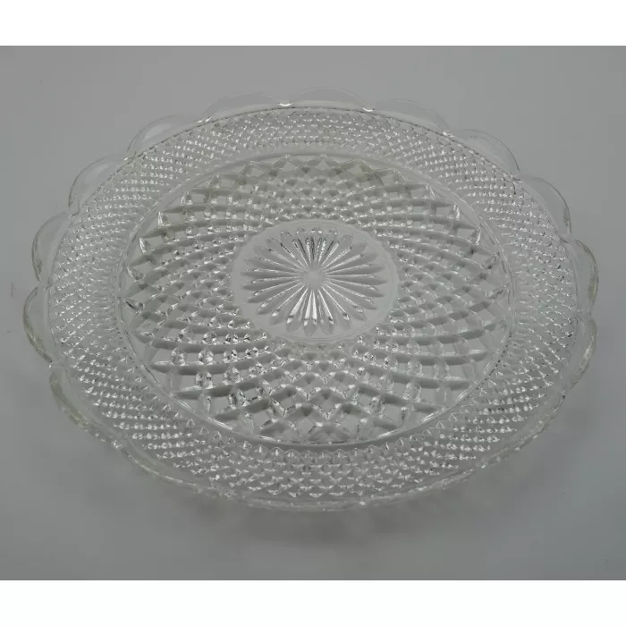 Anchor Hocking Glass - Wexford Clear Pattern - Lazy Susan Tray - 14" Round