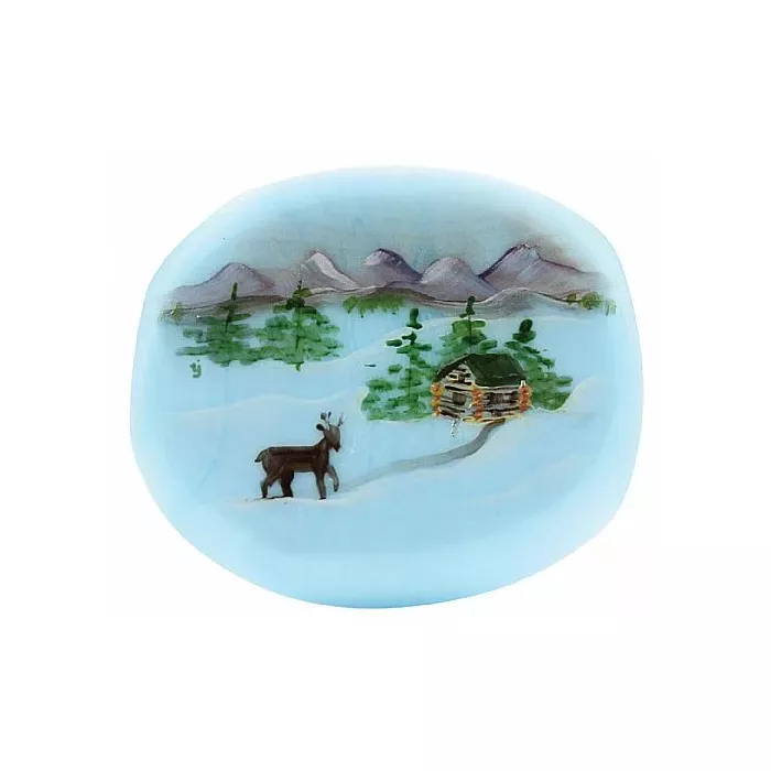 Fenton Artisan Crafted Glass Bead Dawn's Early Light - 1.26" Oval