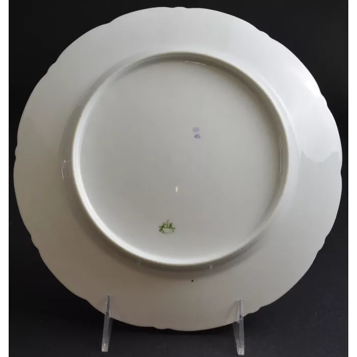 PS Bavarian Porcelain China Dinner Plate - Pink Floral Pattern - Bavaria Germany