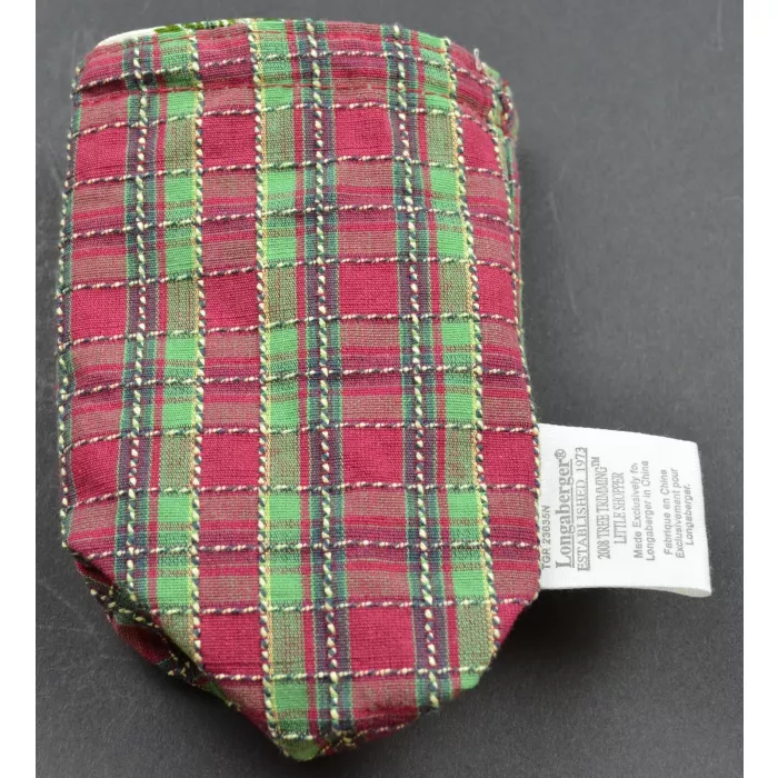 Longaberger 2008 Tree Trimming Little Shopper Basket Liner - Holiday Plaid / Bot