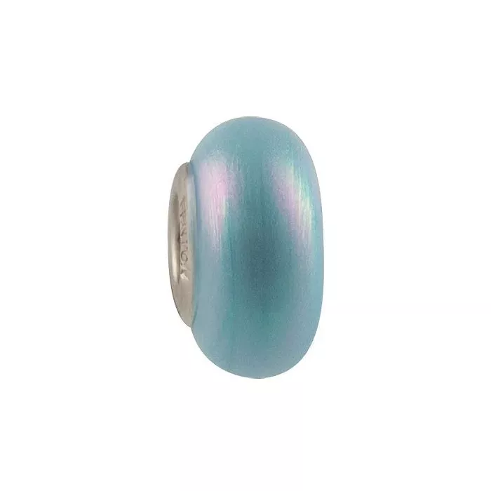 Fenton Art Glass Artisan Crafted Bead - Sky Pearl - Sterling Silver Lined