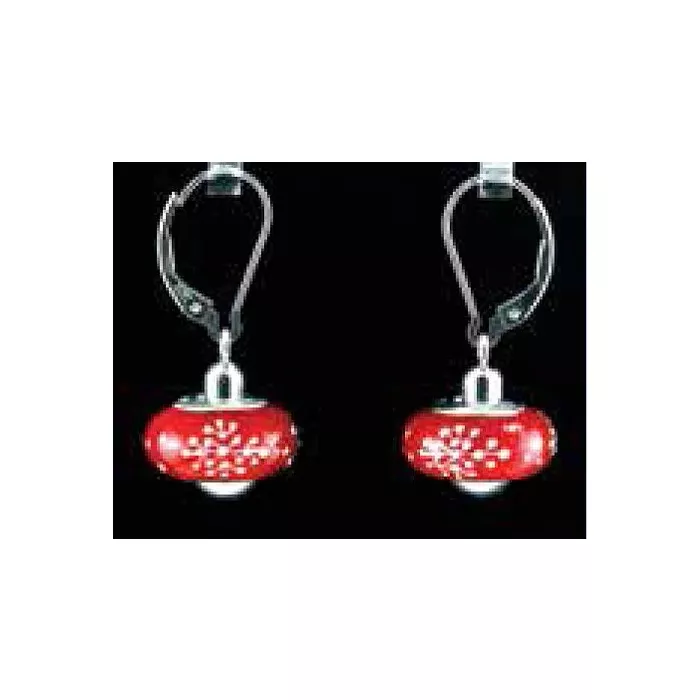 Fenton Art Glass - Sterling Silver Leverback Earrings - Vertical Bead Holder