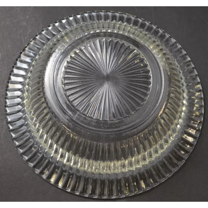 Clear Glass Bowl - Fluted Design Large Rim - 7.375" Round