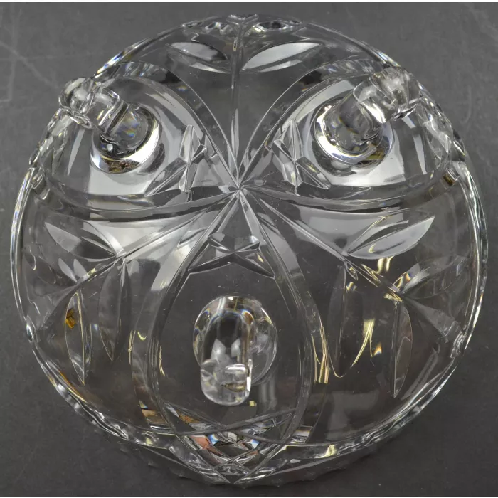 Clear Pressed Glass Floral Pattern Three Toed Candy Dish - 6.125" Wide
