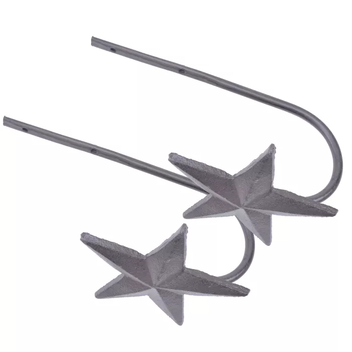 Metal Curtain Tie Backs - Star Design - Pair Of 2