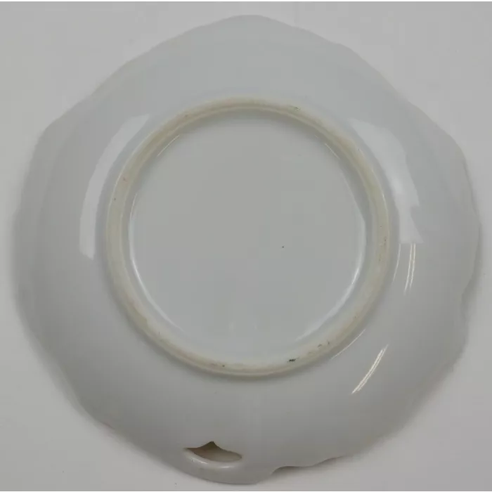 Nasco Yellow And Pink Floral Pattern Ring Dish With Gold Trim - 4" Wide