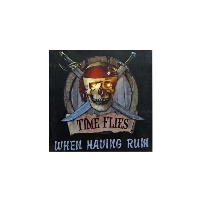Canvas Pirate Sign With LED Eyes - Time Flies When Having Rum