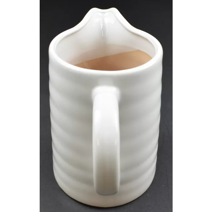 White Ceramic Beverage Pitcher - 7" Tall