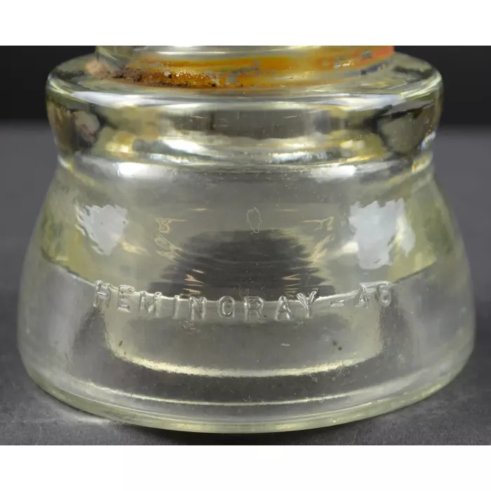 Vintage Hemingray No. 45 Clear Glass Insulator - 26-42 - 4" Tall