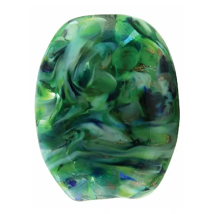 Fenton Artisan Crafted Glass Bead Tranquil Pond - 1.25" Oval