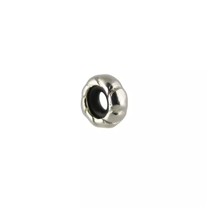 Fenton Art Glass - Sterling Silver Stopper Bead - Ribbed Swirl