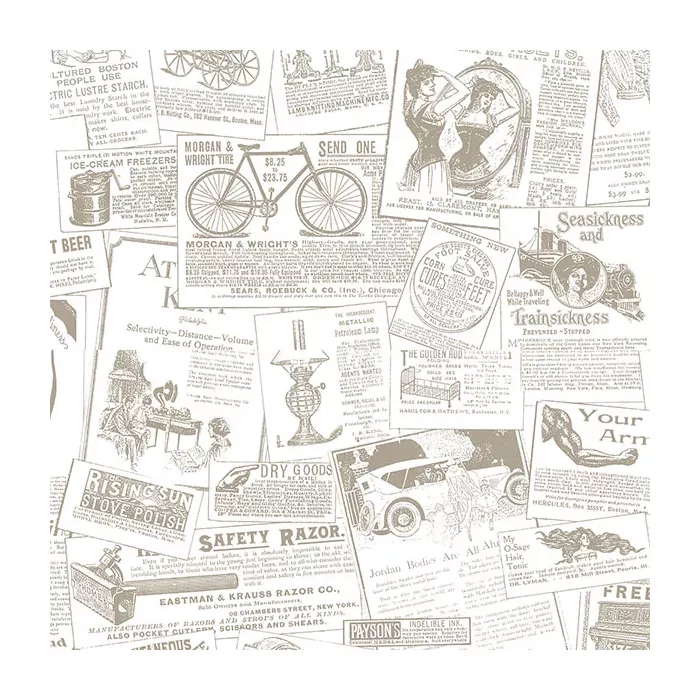 Newspaper Wallpaper Beige Norwall Wallcovering FH37500
