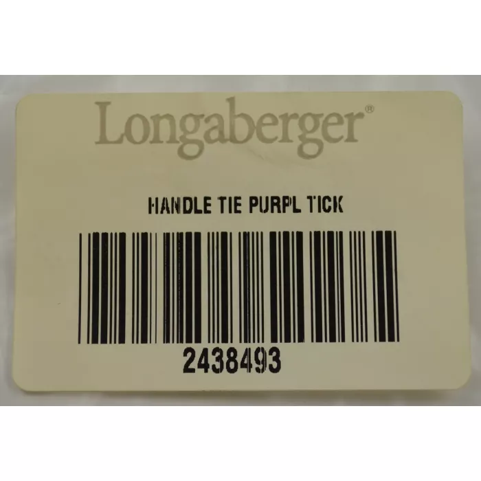 Longaberger Purple Ticking Handle Tie