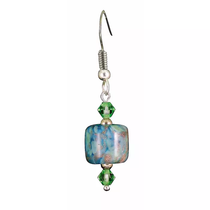 Fenton Art Glass - Bead Style Earrings - Lily Pond