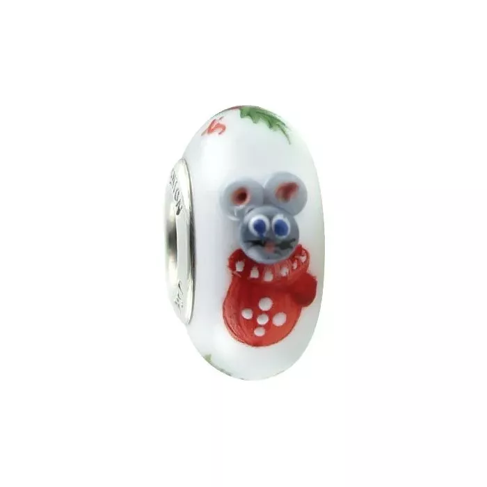 Fenton Artisan Crafted Glass Bead Snuggles - Sterling Silver Lined