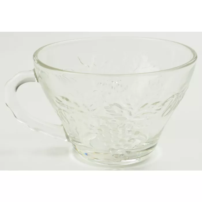 Anchor Hocking - Vintage Clear Pattern - Snack Cup & Plate Set
