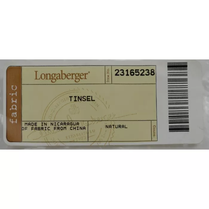 Longaberger Tinsel Basket Liner - Natural