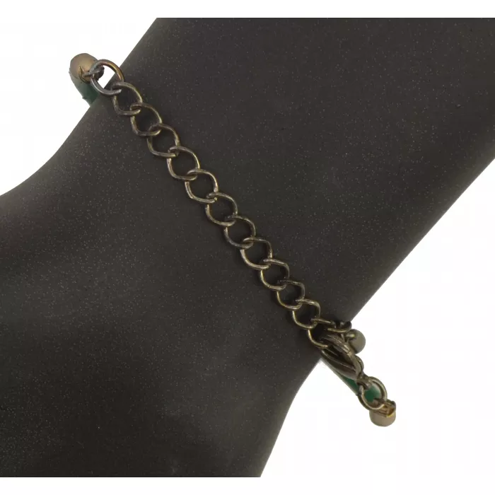 Fenton Collegiate Logo Leather Cord Bracelet - Notre Dame Milk Glass Bead