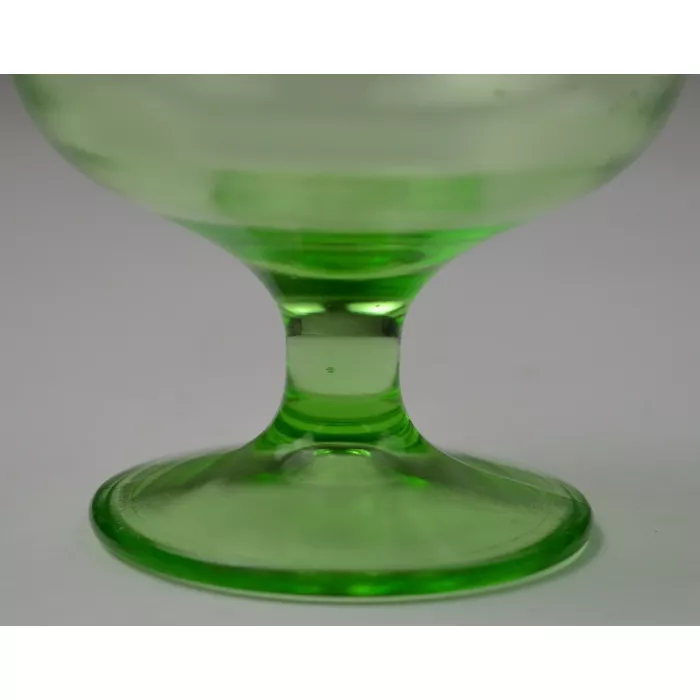 Vintage Green Depression Glass Low Sherbet - 3" Tall